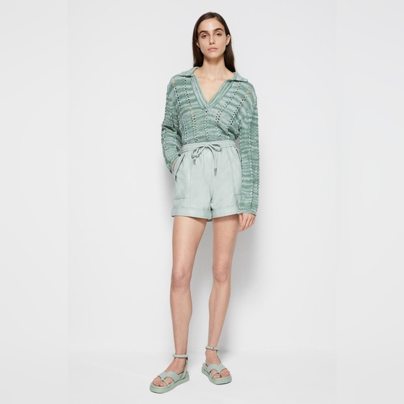 6. NWT JONATHAN SIMKHAI DOAH VEGAN LEATHER SHORTS - Picture 4 of 12